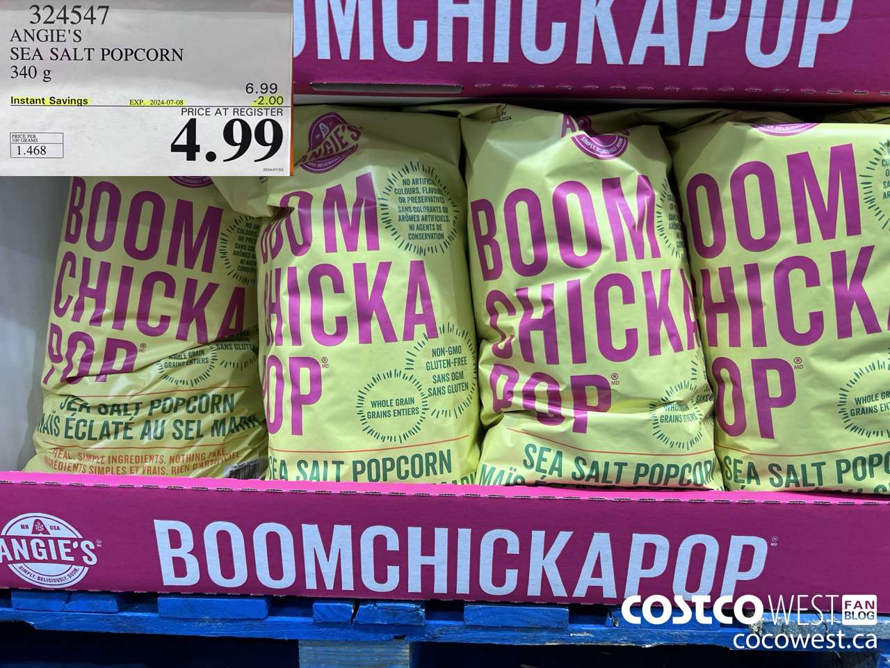 324547 ANGIE'S SEA SALT POPCORN 340 G ($2.00 INSTANT SAVINGS EXPIRES ON 2024-07-08) $4.99