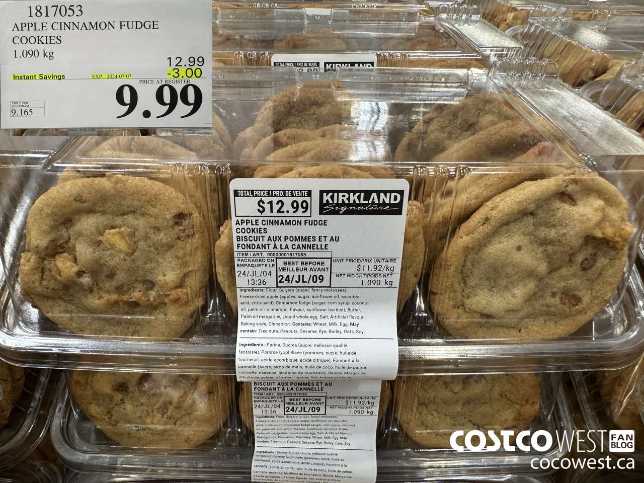 1817053 APPLE CINNAMON FUDGE COOKIES 1.090 KG ($3.00 INSTANT SAVINGS EXPIRES ON 2024-07-07) $9.99