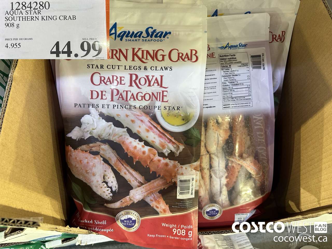 1284280 AQUA STAR SOUTHERN KING CRAB 908 G $44.99