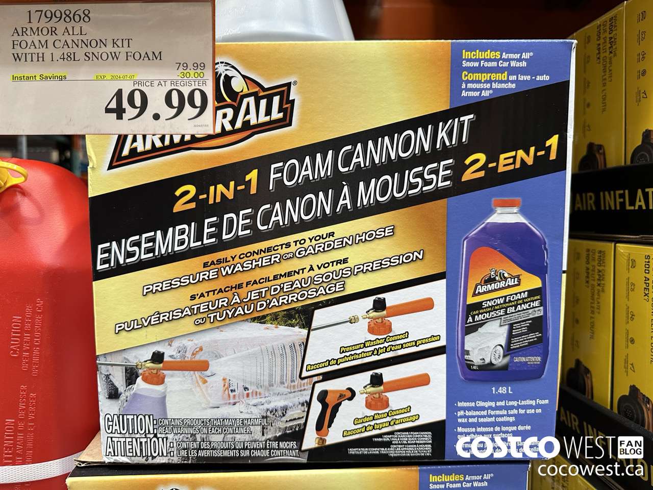 1799868 ARMOR ALL FOAM CANNON KIT WITH 1.48 SNOW FOAM ($30.00 INSTANT SAVINGS EXPIRES ON 2024-07-07) $49.99