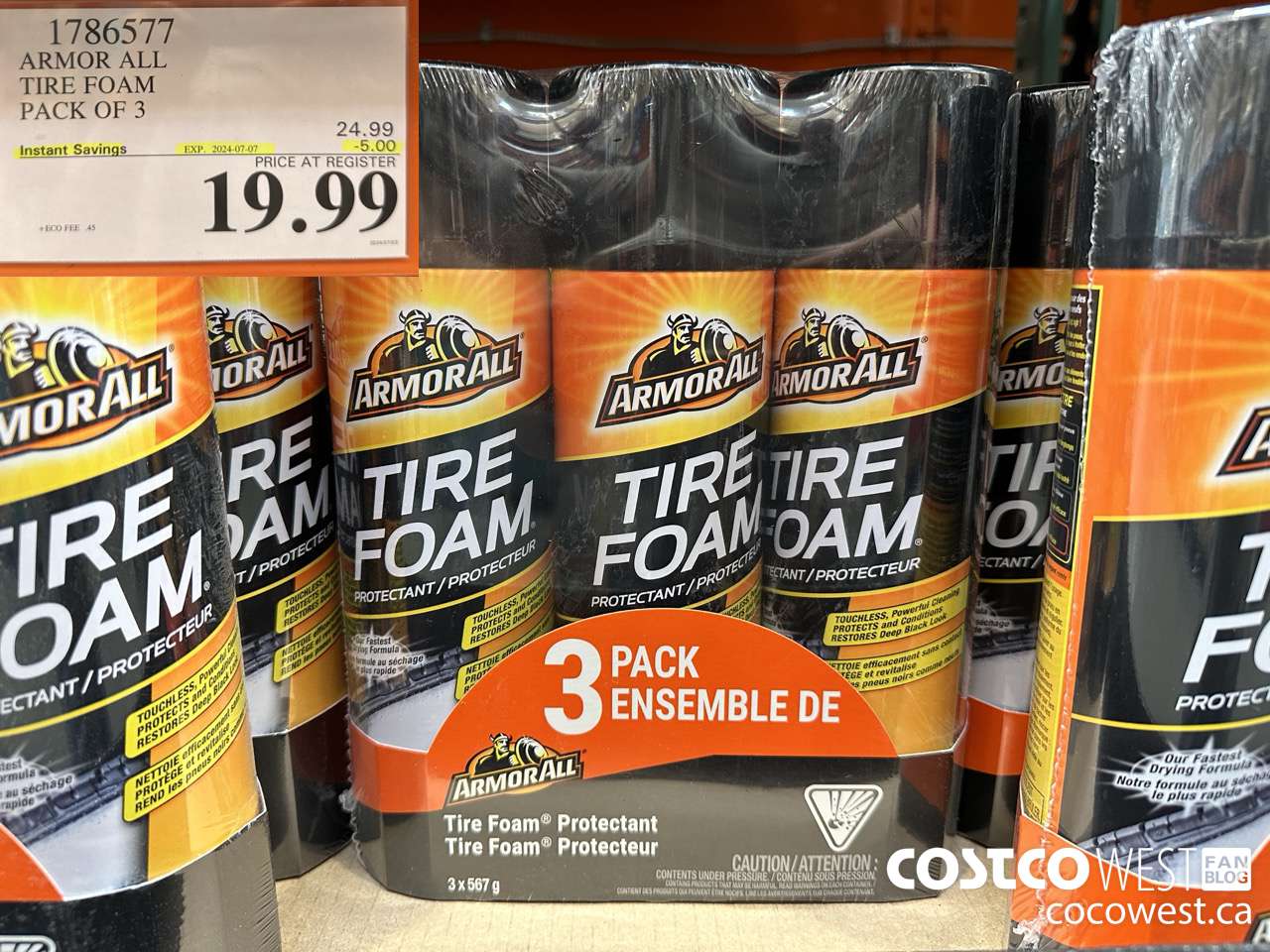 1786577 ARMOR ALL TIRE FOAM PACK OF 3 ($5.00 INSTANT SAVINGS EXPIRES ON 2024-07-07) $19.99