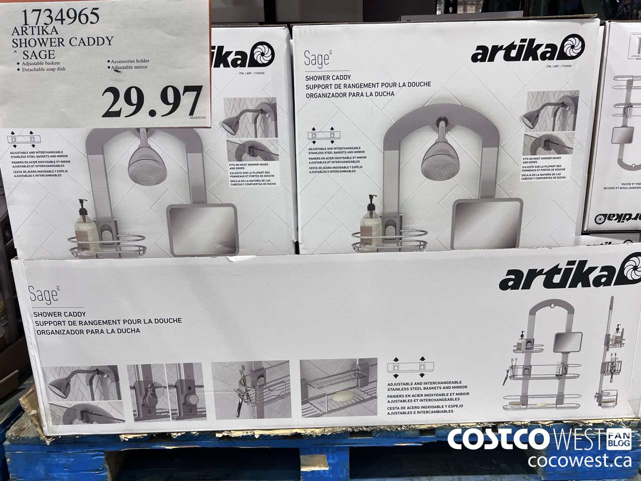 1734965 ARTIKA SHOWER CADDY SAGE $29.97