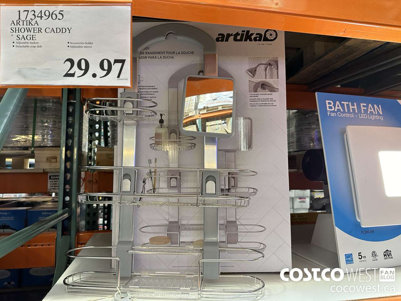 1734965 ARTIKA SHOWER CADDY SAGE $29.97