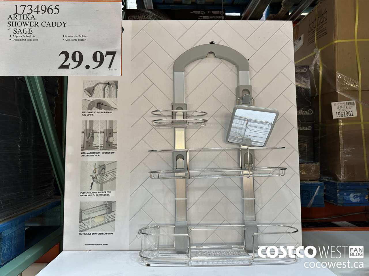 1734965 ARTIKA SHOWER CADDY SAGE $29.97