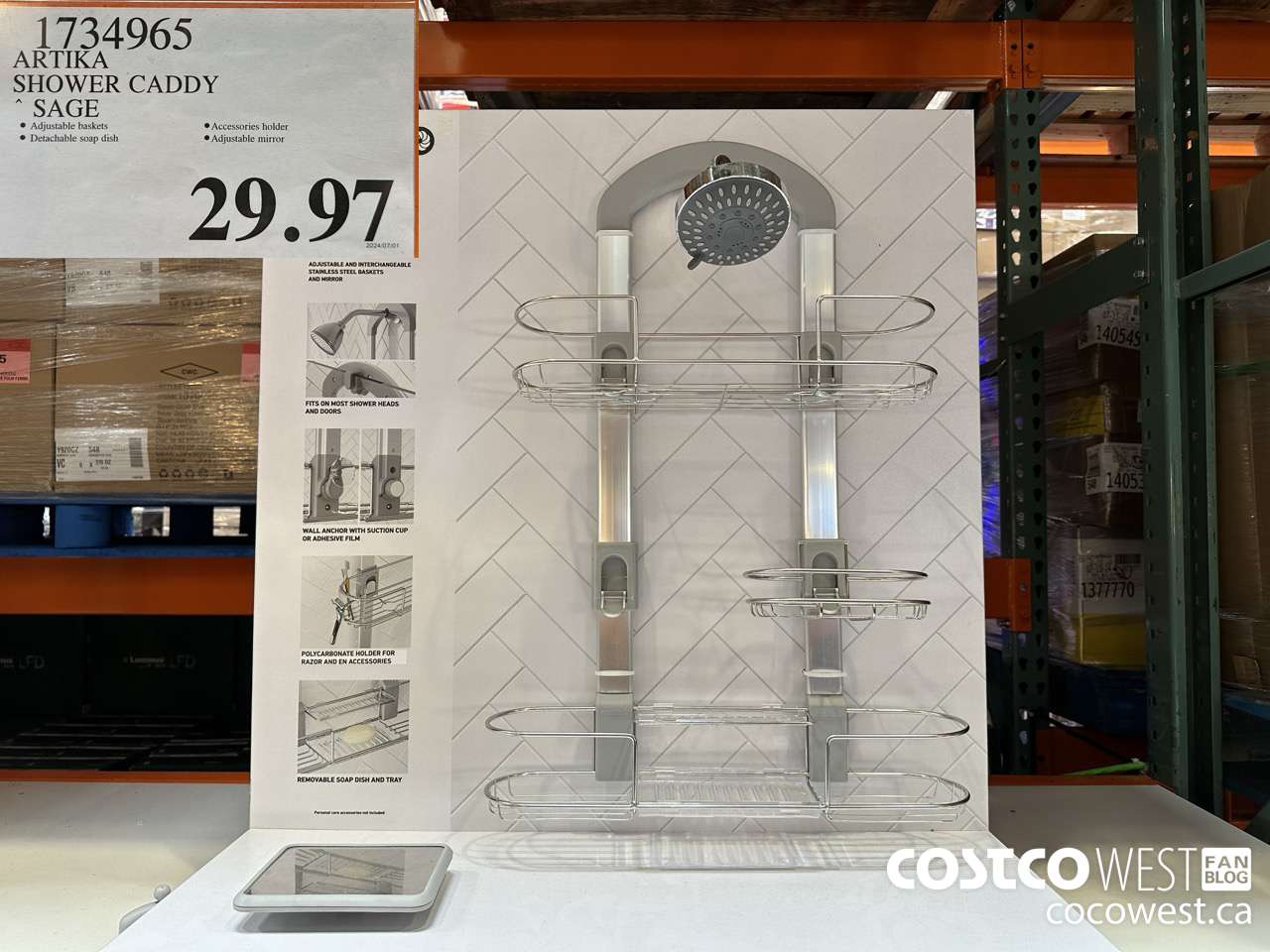 1734965 ARTIKA SHOWER CADDY SAGE $29.97