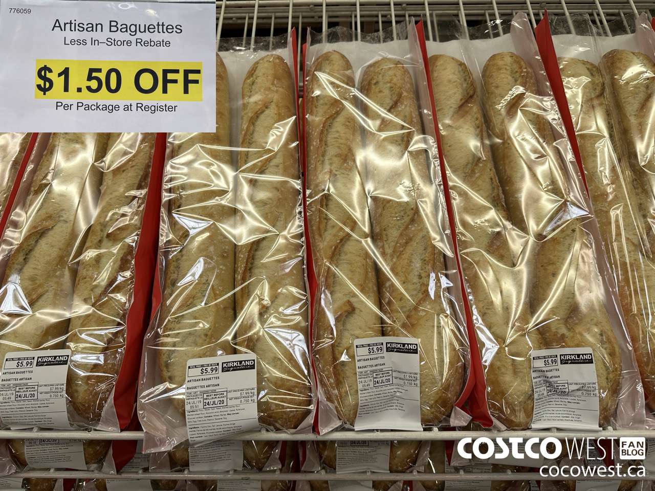 776059 ARTISAN BAGUETTES 750g ($1.50 INSTANT SAVINGS)