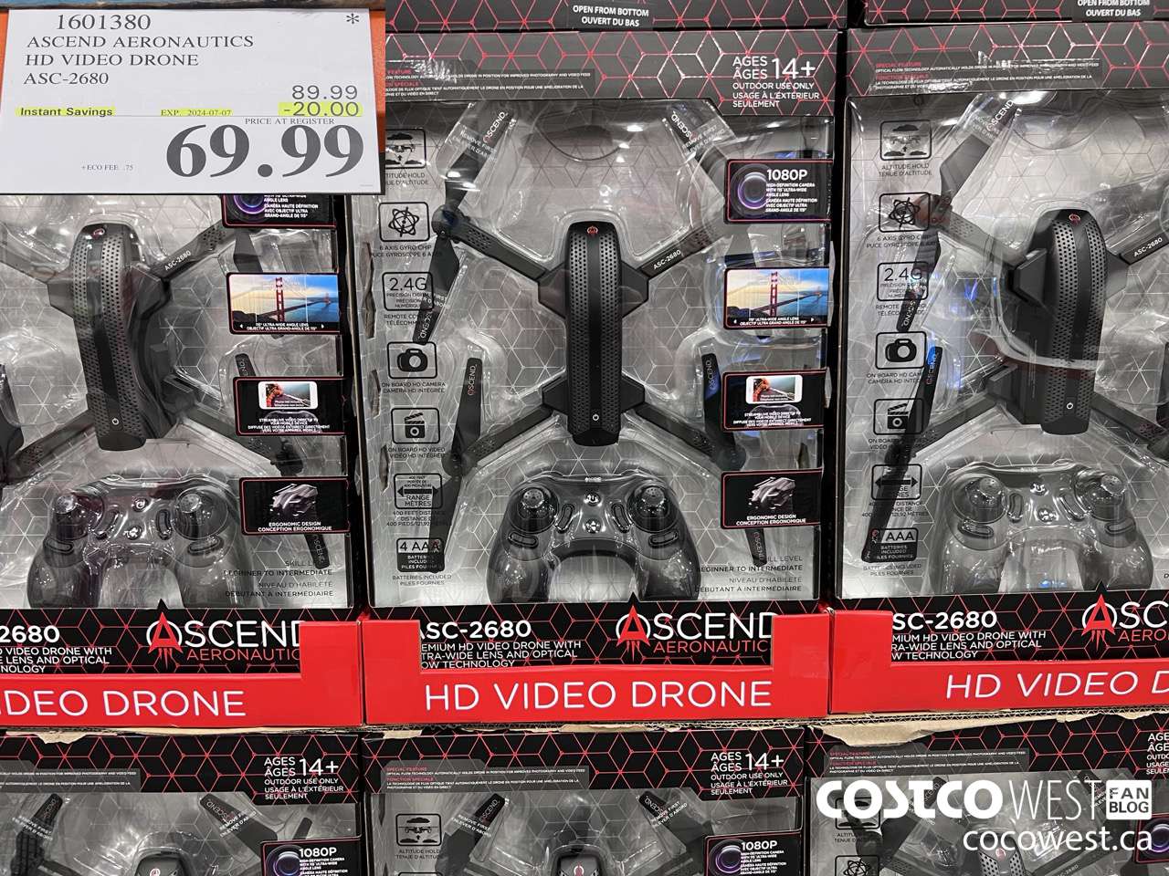 1601380 ASCEND AERONAUTICS HD VIDEO DRONE ASC-2680 ($20.00 INSTANT SAVINGS EXPIRES ON 2024-07-07) $69.99