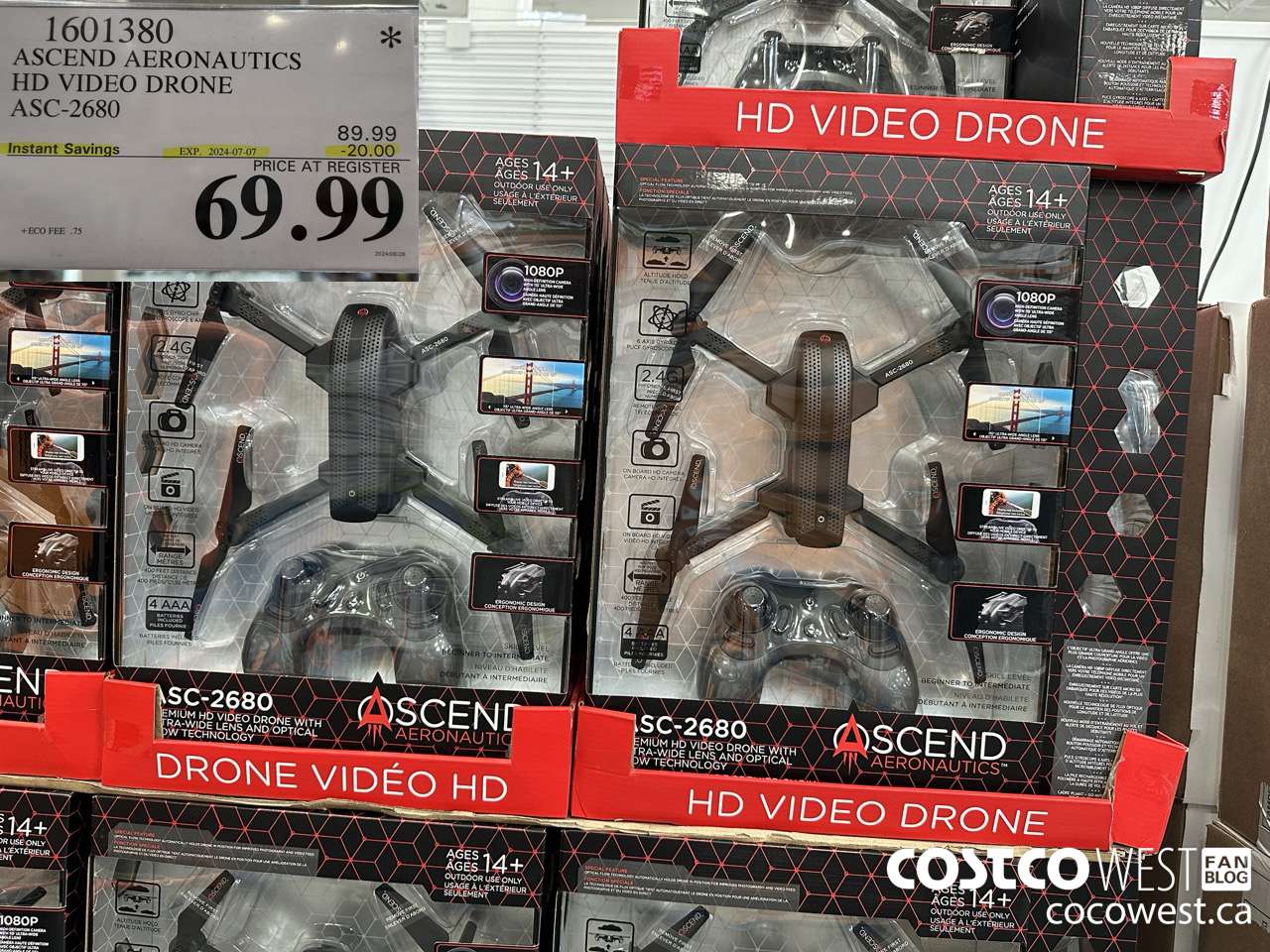 1601380 ASCEND AERONAUTICS HD VIDEO DRONE ASC-2680 ($20.00 INSTANT SAVINGS EXPIRES ON 2024-07-07) $69.99