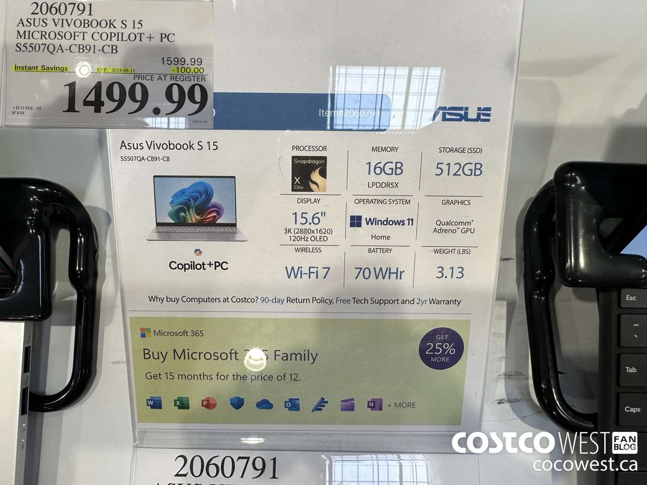 2060791 ASUS VIVOBOOK S 15 MICROSOFT COPILOT + PC S5507QA-CB91-CB ($100.00 INSTANT SAVINGS EXPIRES ON 2024-08-11) $1499.99