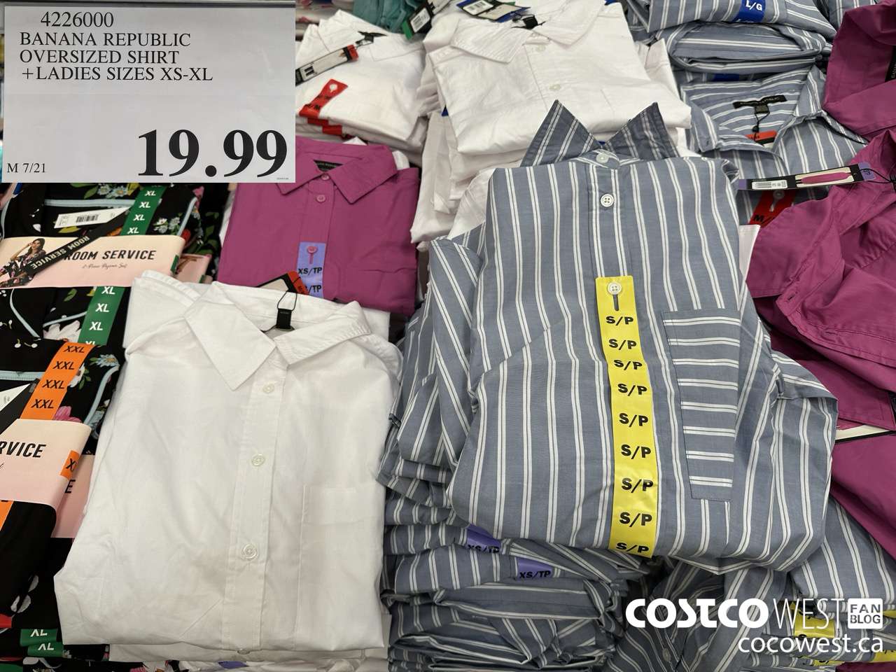 4226000 BANANA REPUBLIC OVERSIZED SHIRT LADIES SIZES XS-XL $19.99