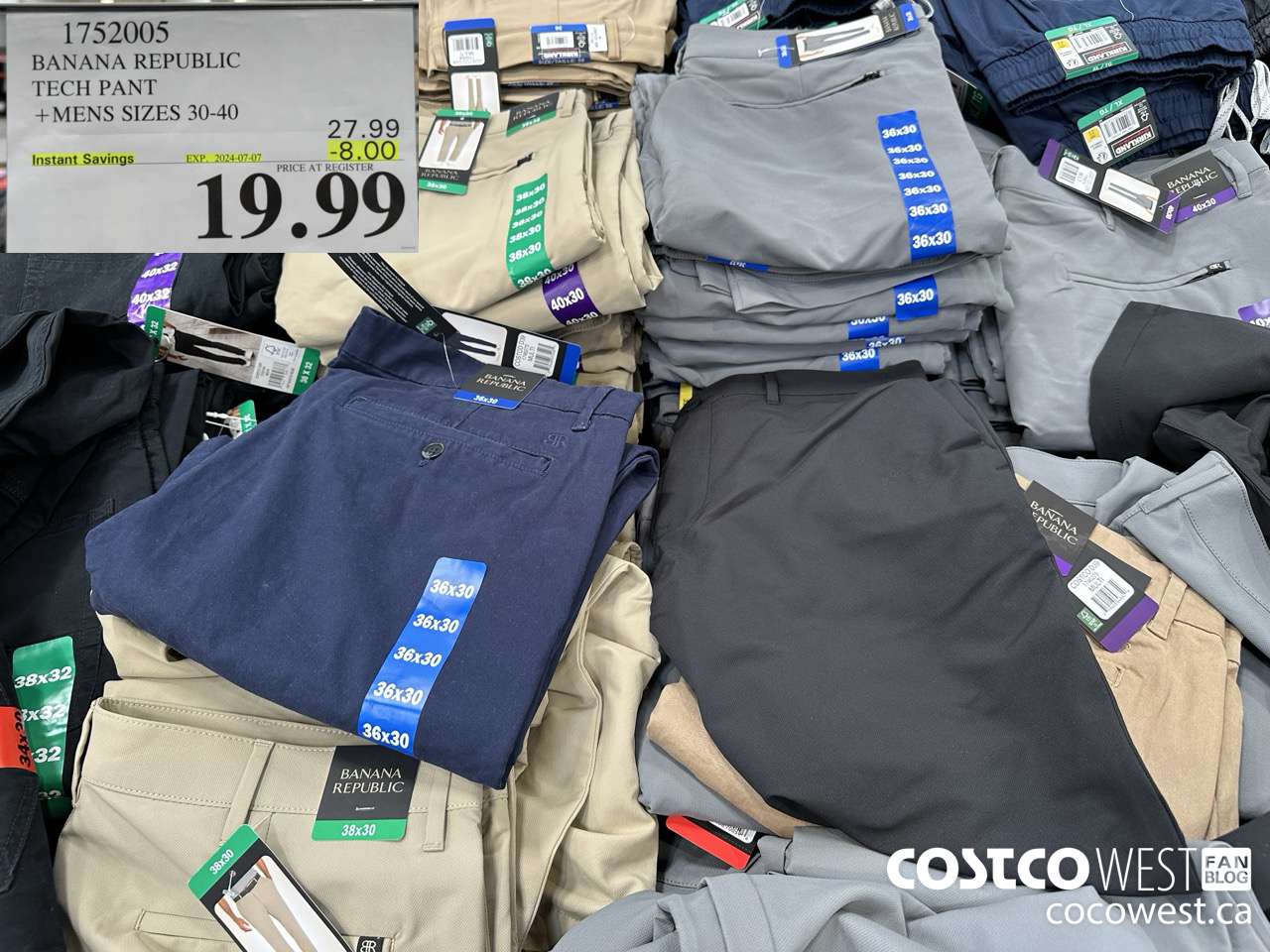 1752005 BANANA REPUBLIC TECH PANT MENS SIZES 30-40 ($8.00 INSTANT SAVINGS EXPIRES ON 2024-07-07) $19.99