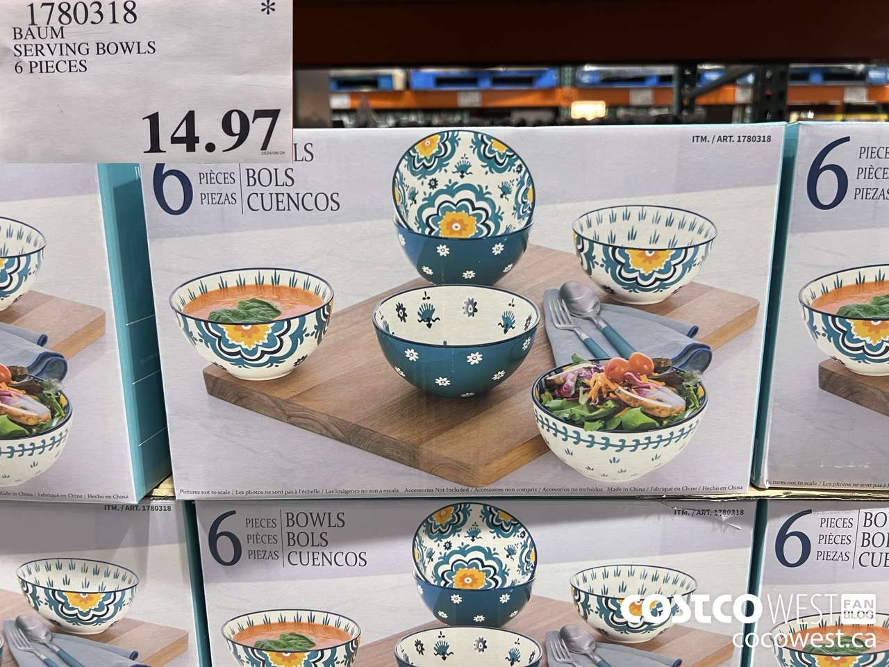 1780318 BAUM SERVING BOWLS 6 PIECES $14.97