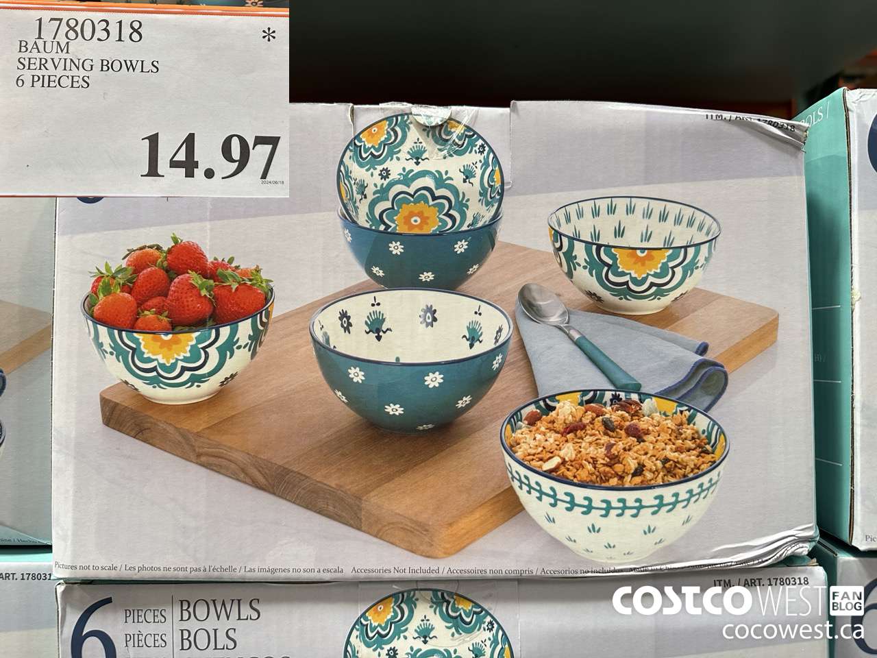 1780318 BAUM SERVING BOWLS 6 PIECES $14.97