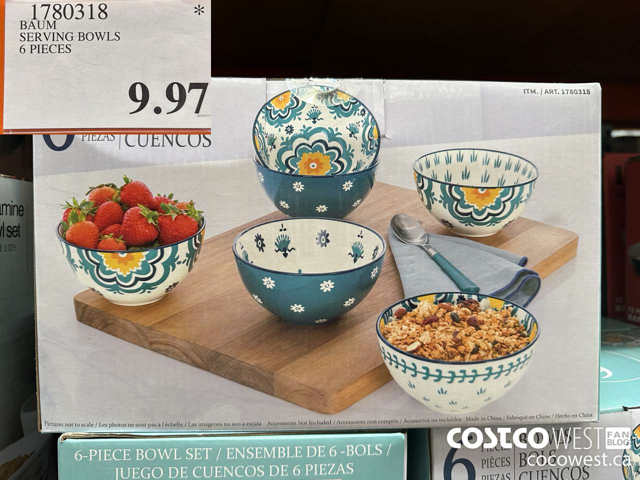 1780318 BAUM SERVING BOWLS 6 PIECES $9.97
