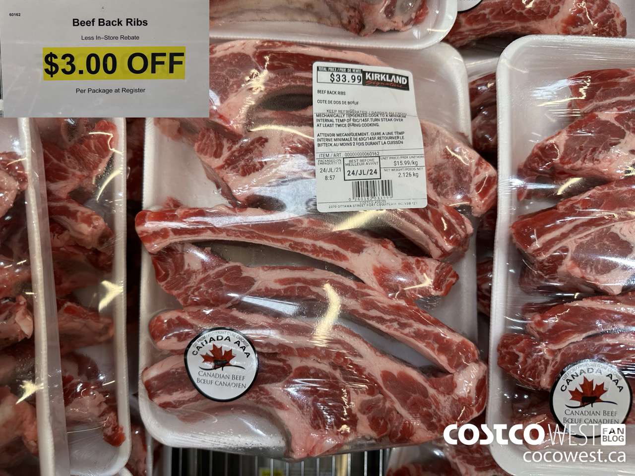 60162 BEEF BACK RIBS ($3.00 INSTANT SAVINGS)