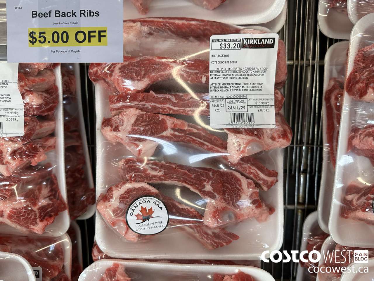 60162 BEEF BACK RIBS ($5.00 INSTANT SAVINGS)