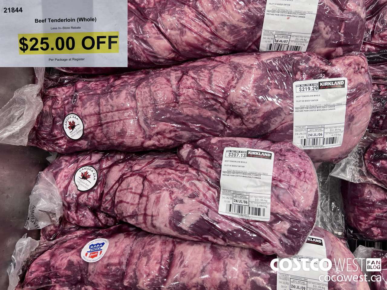 21844 BEEF TENDERLOIN WHOLE ($25.00 INSTANT SAVINGS)