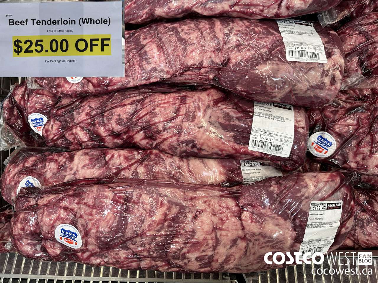 21844 BEEF TENDERLOIN WHOLE ($25.00 INSTANT SAVINGS)