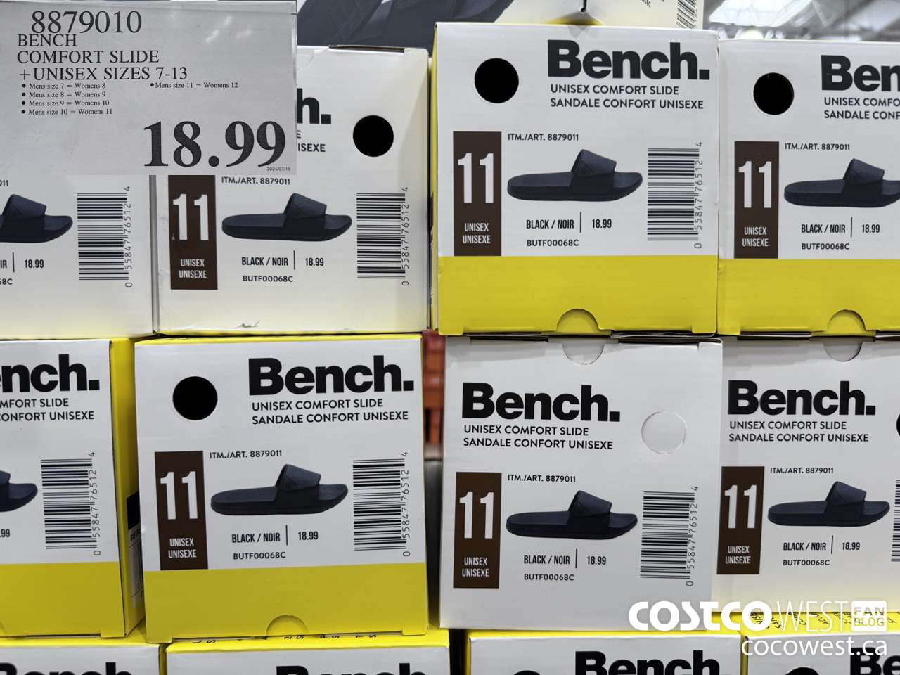 8879010 BENCH COMFORT SLIDE UNISEX SIZES 7-13 $18.99