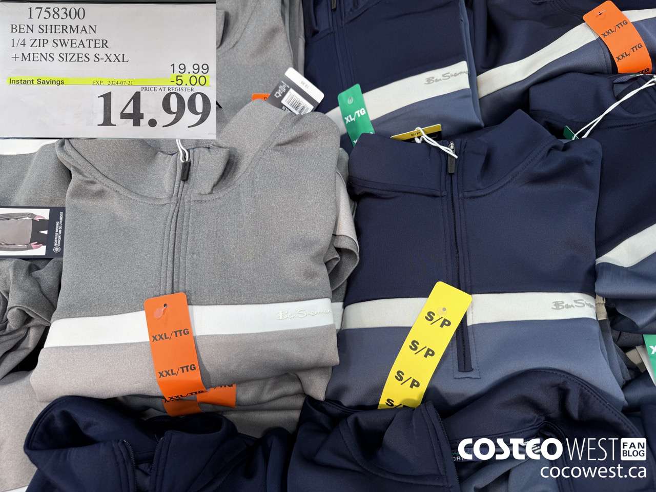 1758300 BEN SHERMAN 1/4 ZIP SWEATER MENS SIZES S-XXL ($5.00 INSTANT SAVINGS EXPIRES ON 2024-07-21) $14.99