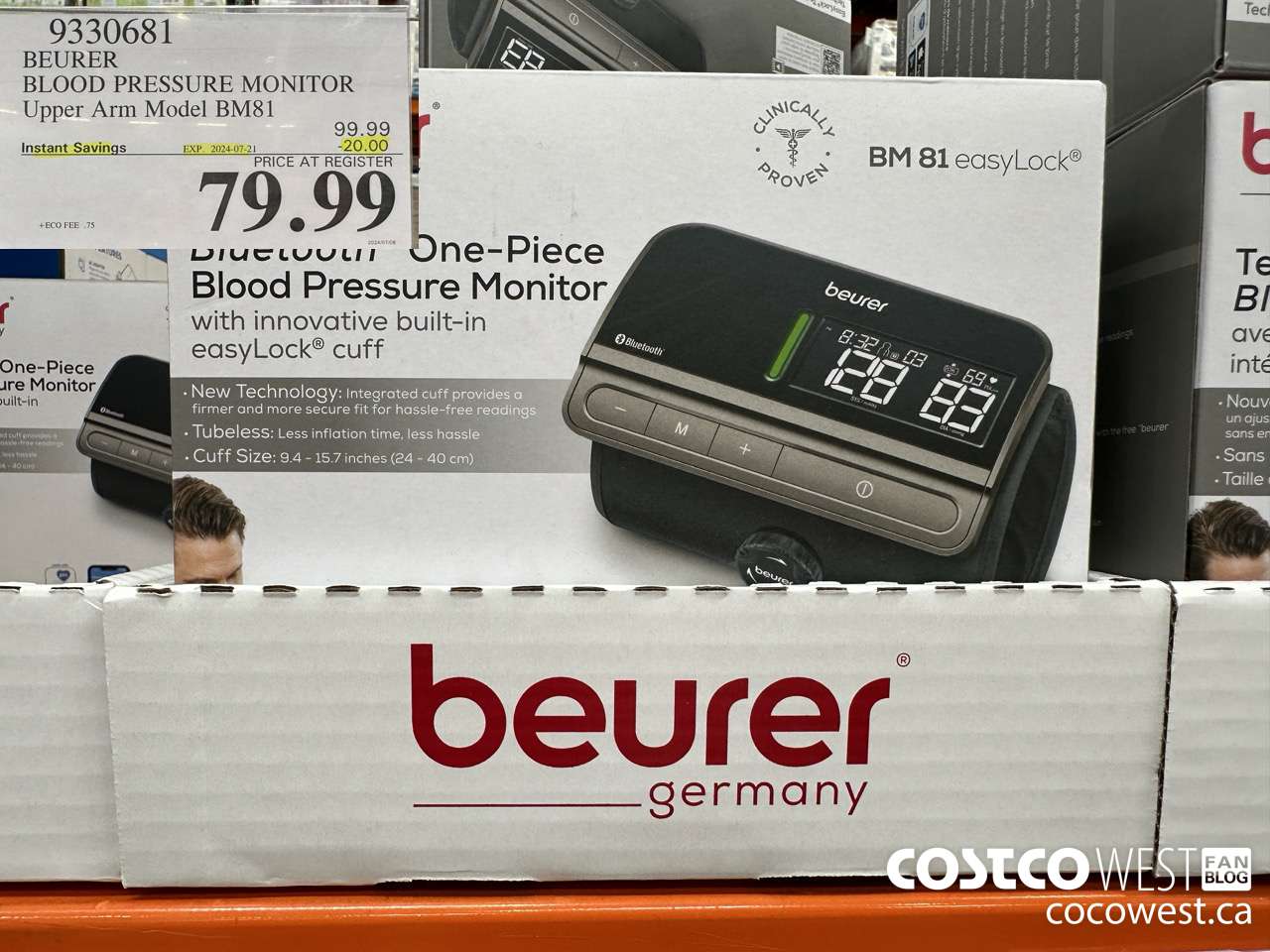 9330681 BEURER BLOOD PRESSURE MONITOR UPPER ARM MODEL BM81 ($20.00 INSTANT SAVINGS EXPIRES ON 2024-07-21) $79.99