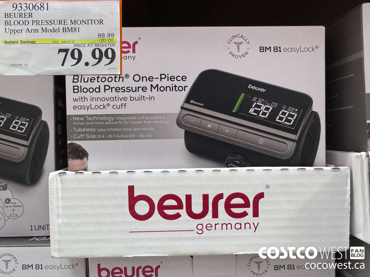 9330681 BEURER BLOOD PRESSURE MONITOR UPPER ARM MODEL BM81 ($20.00 INSTANT SAVINGS EXPIRES ON 2024-07-21) $79.99