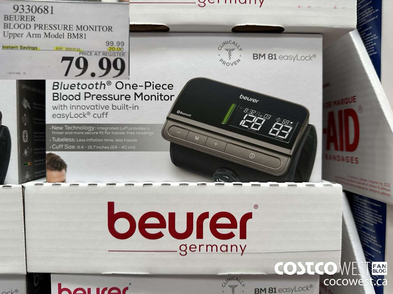 9330681 BEURER BLOOD PRESSURE MONITOR UPPER ARM MODEL BM81 ($20.00 INSTANT SAVINGS EXPIRES ON 2024-07-21) $79.99
