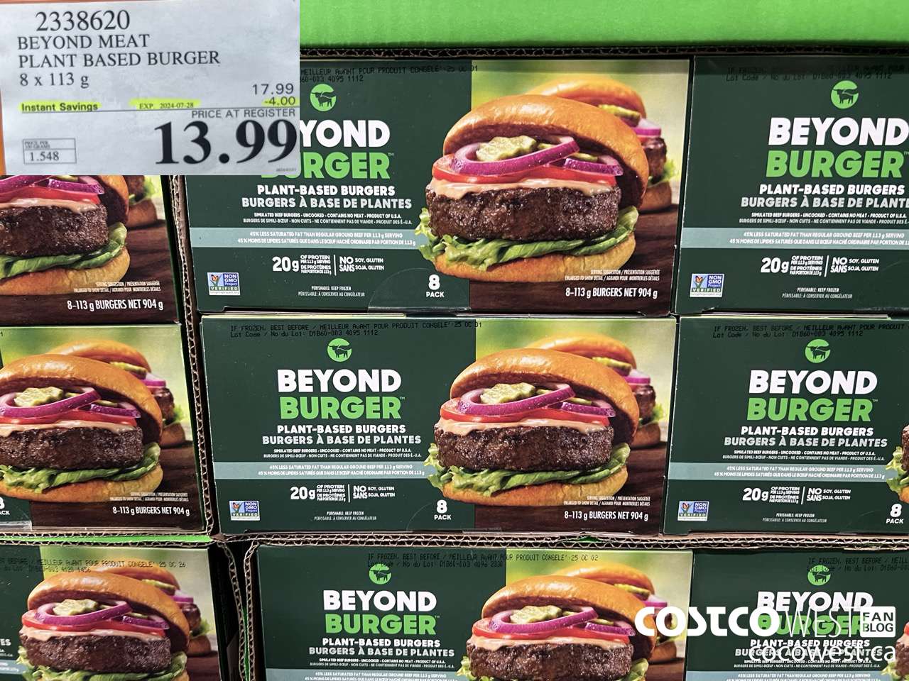 2338620 BEYOND MEAT PLANT BASED BURGER 8 x 113 g ($4.00 INSTANT SAVINGS EXPIRES ON 2024-07-28) $13.99