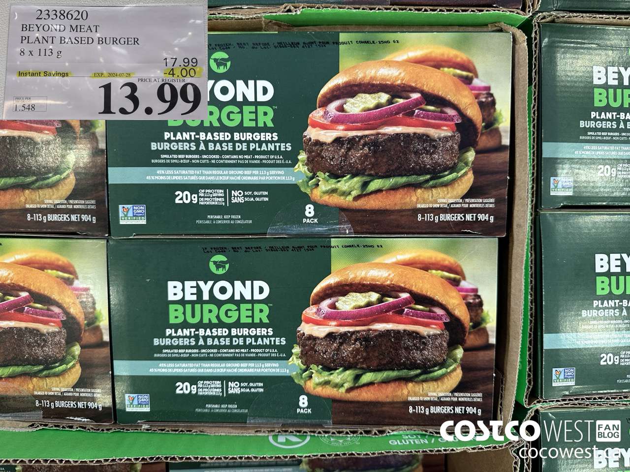 2338620 BEYOND MEAT PLANT BASED BURGER 8 x 113 g ($4.00 INSTANT SAVINGS EXPIRES ON 2024-07-28) $13.99