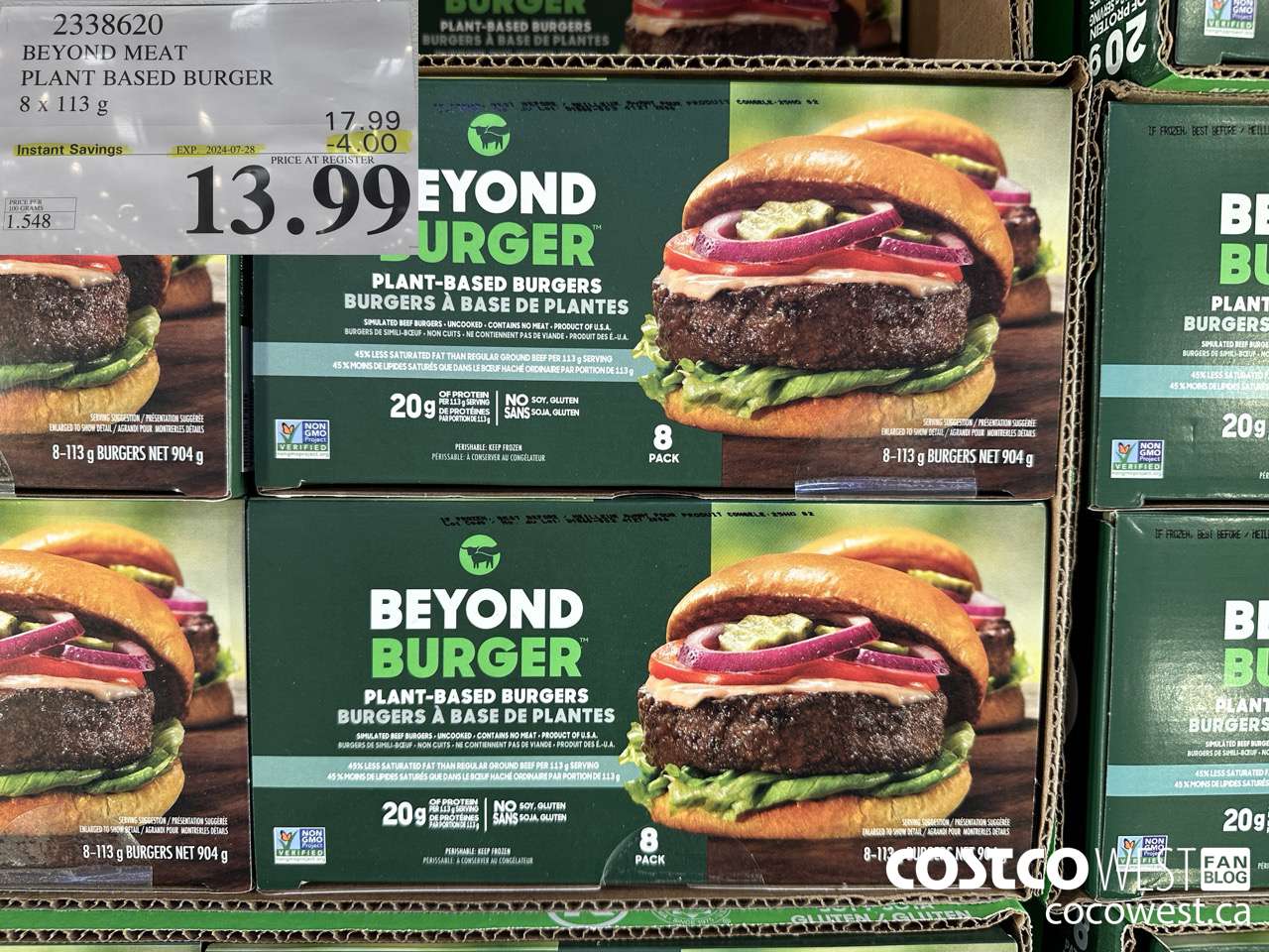2338620 BEYOND MEAT PLANT BASED BURGER 8 x 113 g ($4.00 INSTANT SAVINGS EXPIRES ON 2024-07-28) $13.99