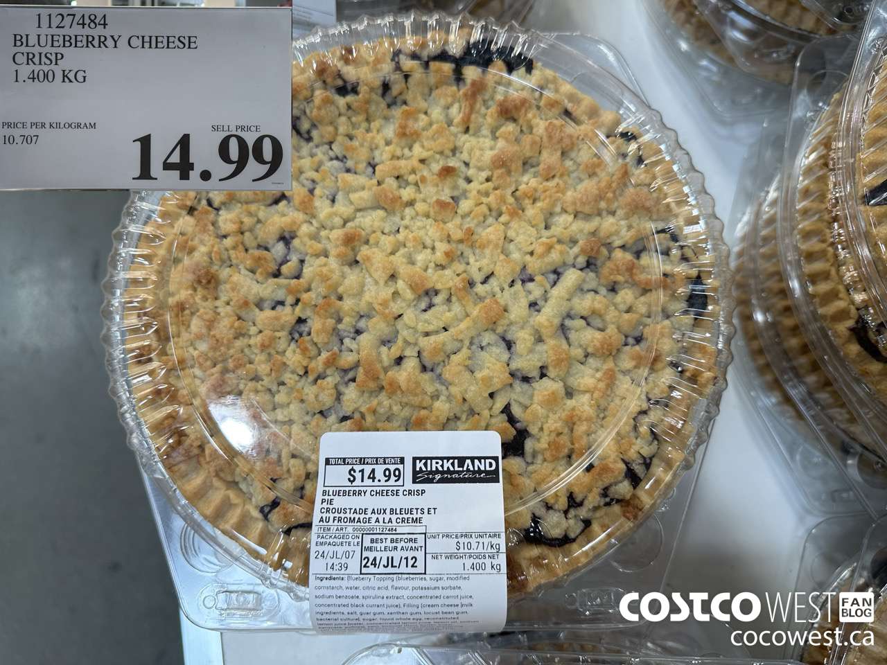 1127484 BLUEBERRY CHEESE CRISP 1.400 KG $14.99