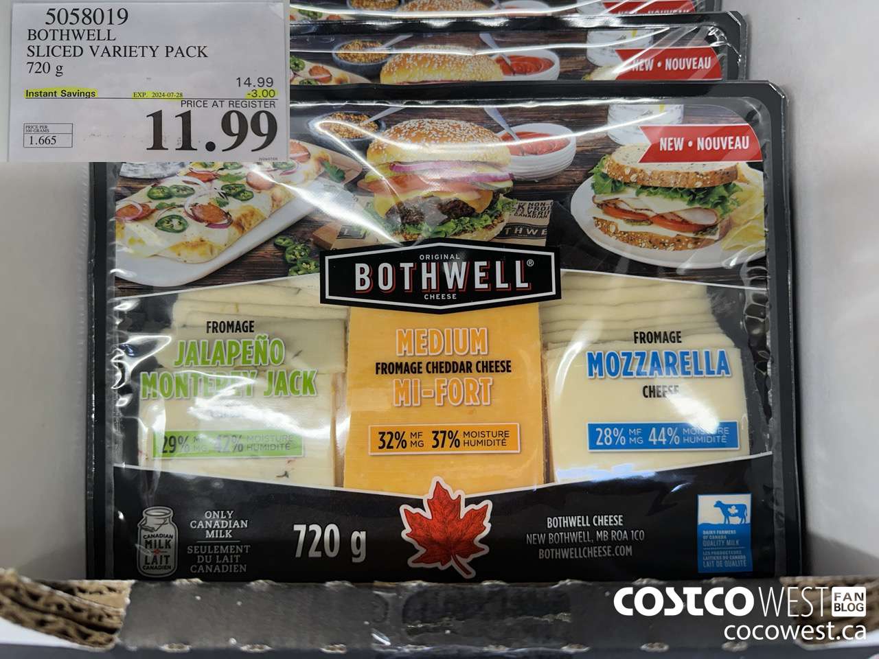 5058019 BOTHWELL SLICED VARIETY PACK 720 g ($3.00 INSTANT SAVINGS EXPIRES ON 2024-07-28) $11.99