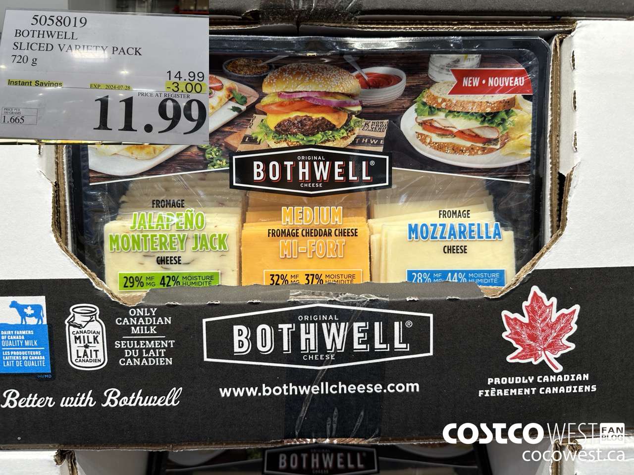 5058019 BOTHWELL SLICED VARIETY PACK 720 g ($3.00 INSTANT SAVINGS EXPIRES ON 2024-07-28) $11.99