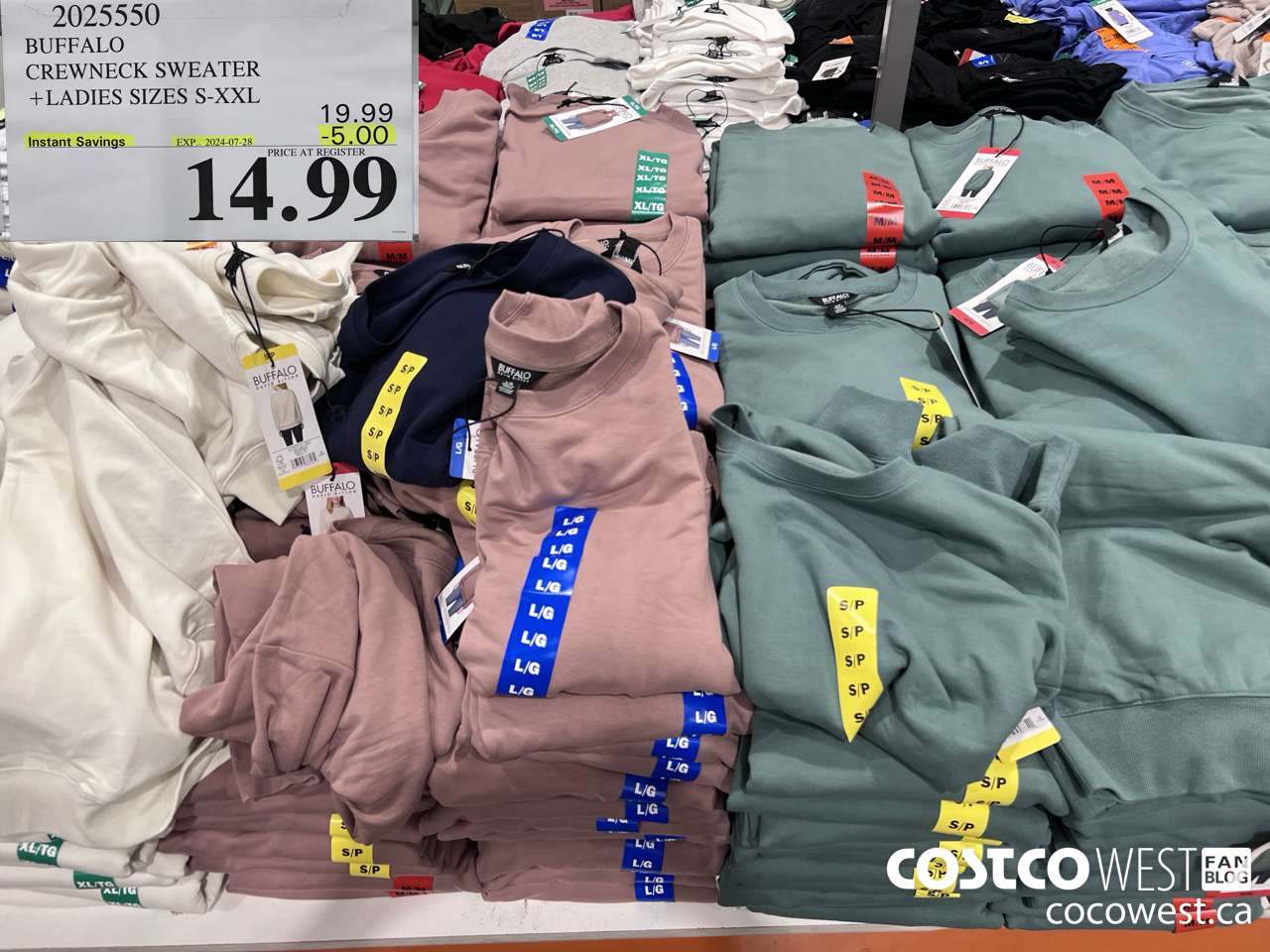 2025550 BUFFALO CREWNECK SWEATER LADIES SIZES S-XXL ($5.00 INSTANT SAVINGS EXPIRES ON 2024-07-28) $14.99