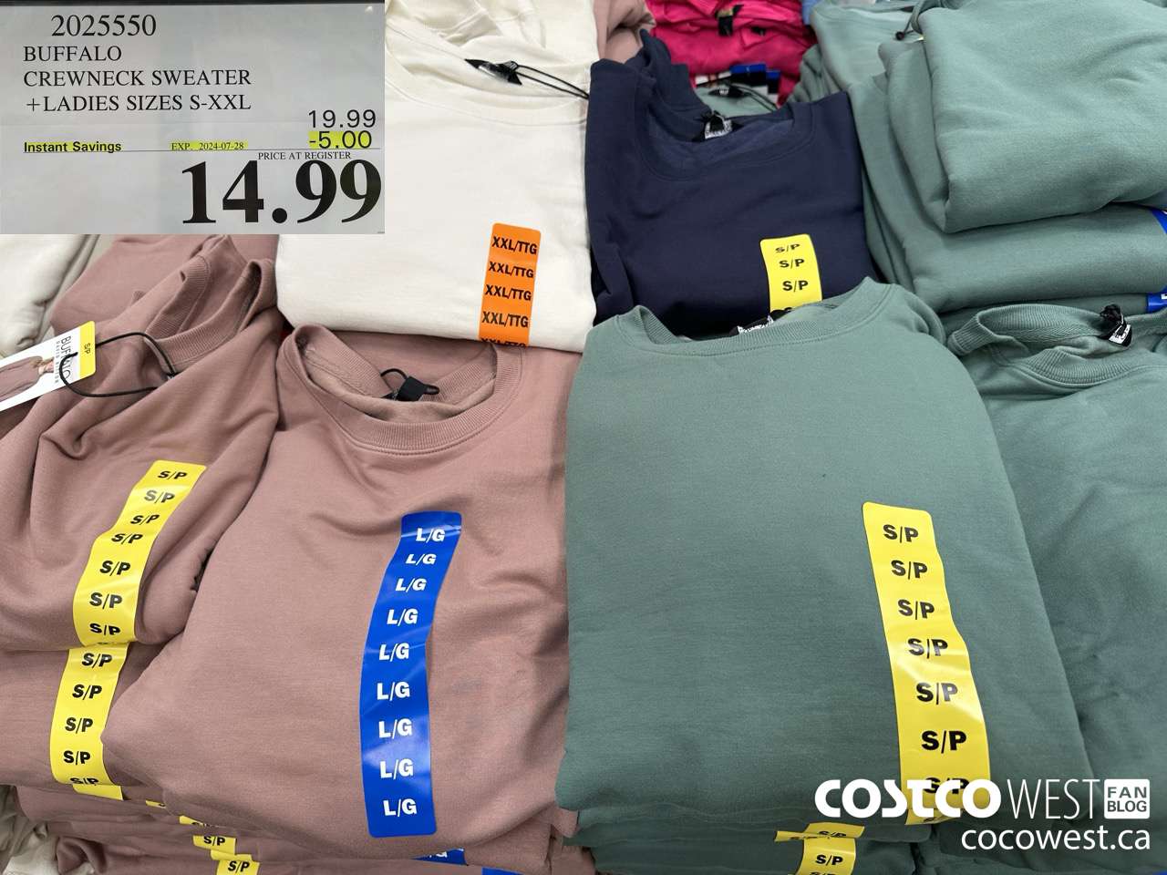 2025550 BUFFALO CREWNECK SWEATER LADIES SIZES S-XXL ($5.00 INSTANT SAVINGS EXPIRES ON 2024-07-28) $14.99