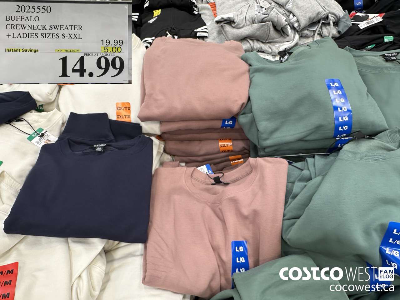 2025550 BUFFALO CREWNECK SWEATER LADIES SIZES S-XXL ($5.00 INSTANT SAVINGS EXPIRES ON 2024-07-28) $14.99