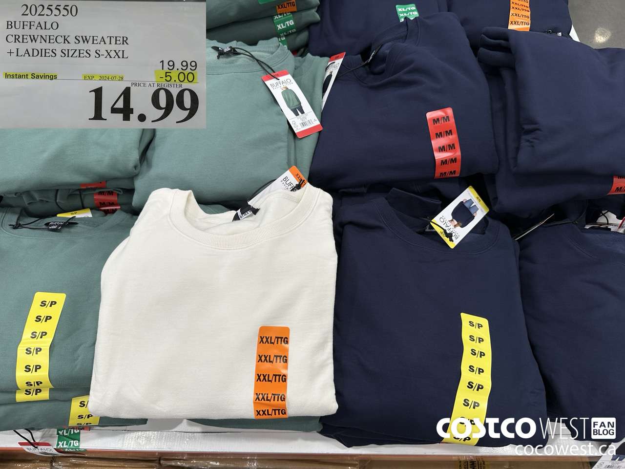 2025550 BUFFALO CREWNECK SWEATER LADIES SIZES S-XXL ($5.00 INSTANT SAVINGS EXPIRES ON 2024-07-28) $14.99