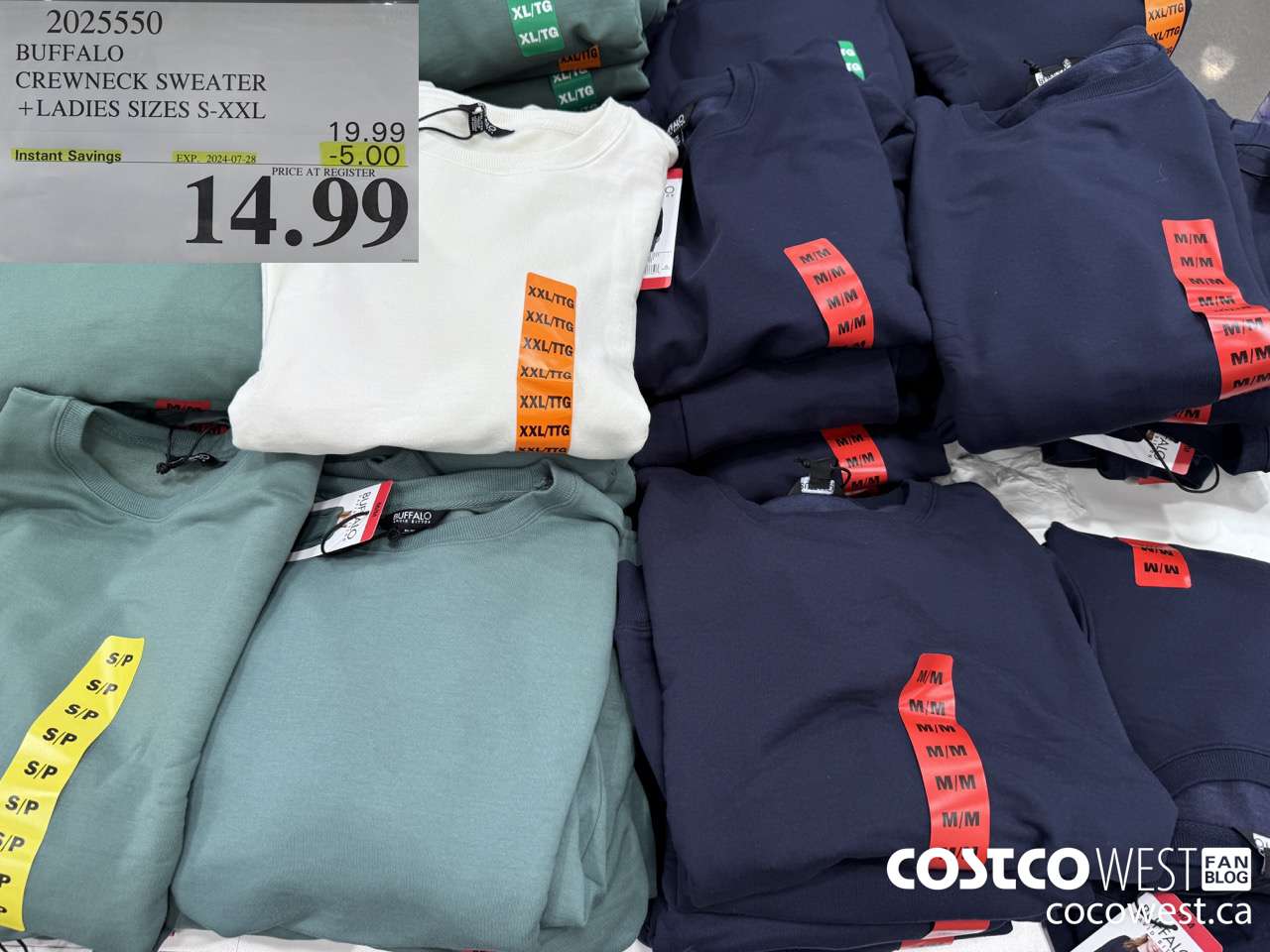 2025550 BUFFALO CREWNECK SWEATER LADIES SIZES S-XXL ($5.00 INSTANT SAVINGS EXPIRES ON 2024-07-28) $14.99