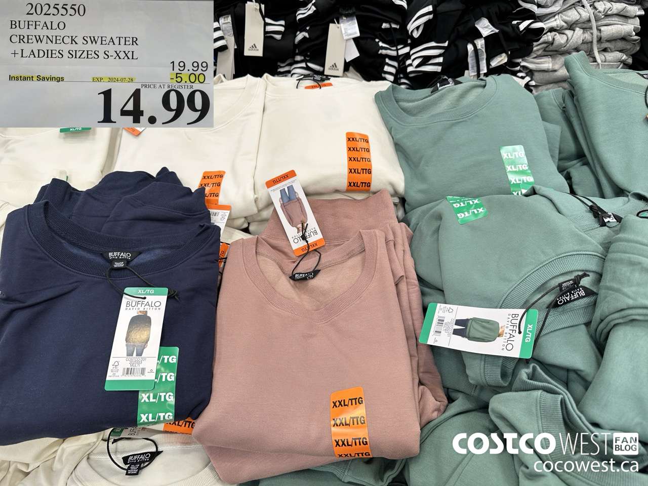 2025550 BUFFALO CREWNECK SWEATER LADIES SIZES S-XXL ($5.00 INSTANT SAVINGS EXPIRES ON 2024-07-28) $14.99