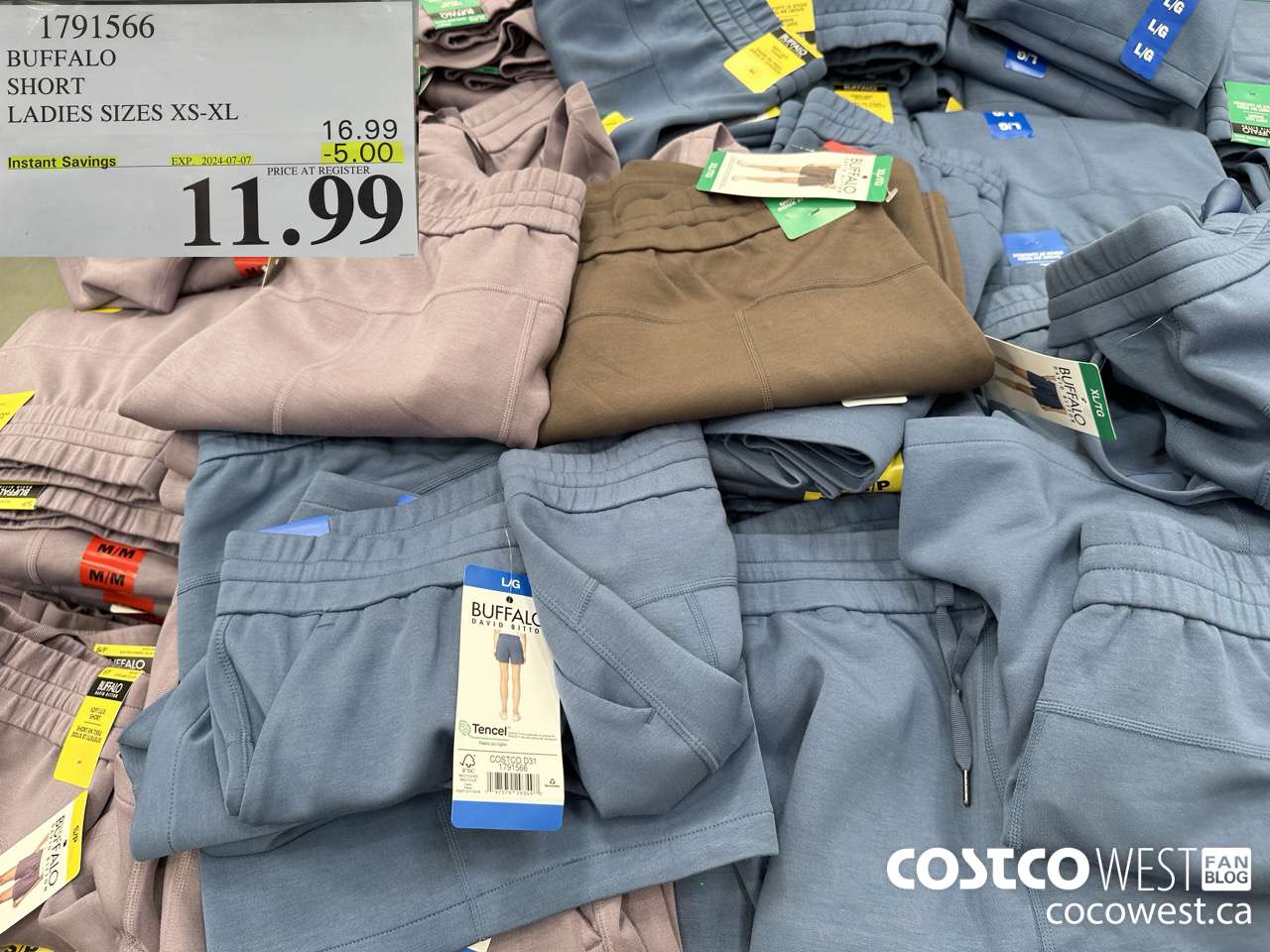 1791566 BUFFALO SHORT LADIES SIZES XS-XL ($5.00 INSTANT SAVINGS EXPIRES ON 2024-07-07) $11.99