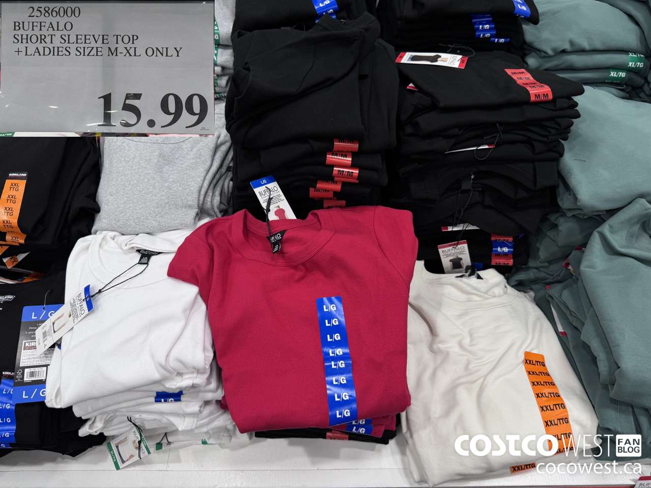 2586000 BUFFALO SHORT SLEEVE TOP LADIES SIZES M-XL ONLY $15.99