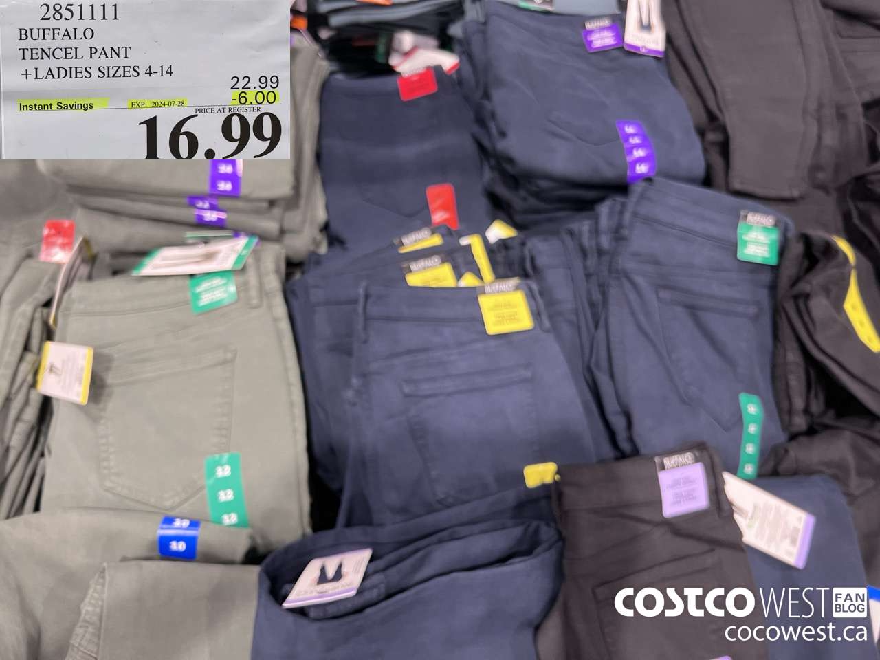 2851111 BUFFALO TENCEL PANT LADIES SIZES 4-14 ($6.00 INSTANT SAVINGS EXPIRES ON 2024-07-28) $16.99