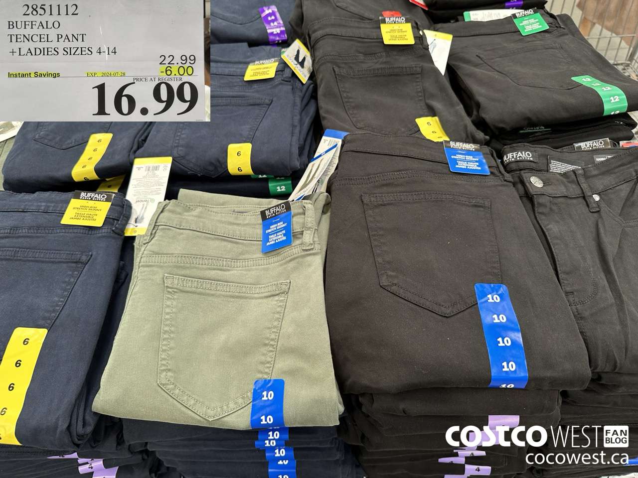 2851112 BUFFALO TENCEL PANT LADIES SIZES 4-14 ($6.00 INSTANT SAVINGS EXPIRES ON 2024-07-28) $16.99