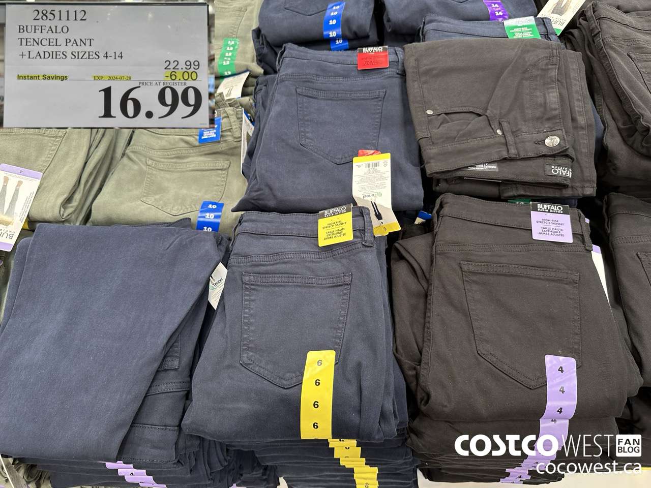 2851112 BUFFALO TENCEL PANT LADIES SIZES 4-14 ($6.00 INSTANT SAVINGS EXPIRES ON 2024-07-28) $16.99