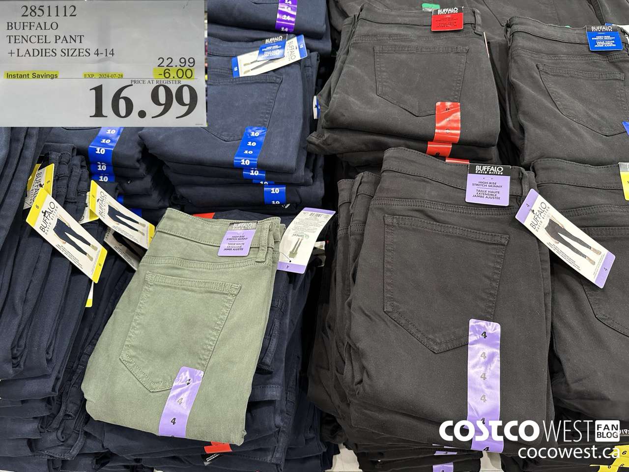 2851112 BUFFALO TENCEL PANT LADIES SIZES 4-14 ($6.00 INSTANT SAVINGS EXPIRES ON 2024-07-28) $16.99