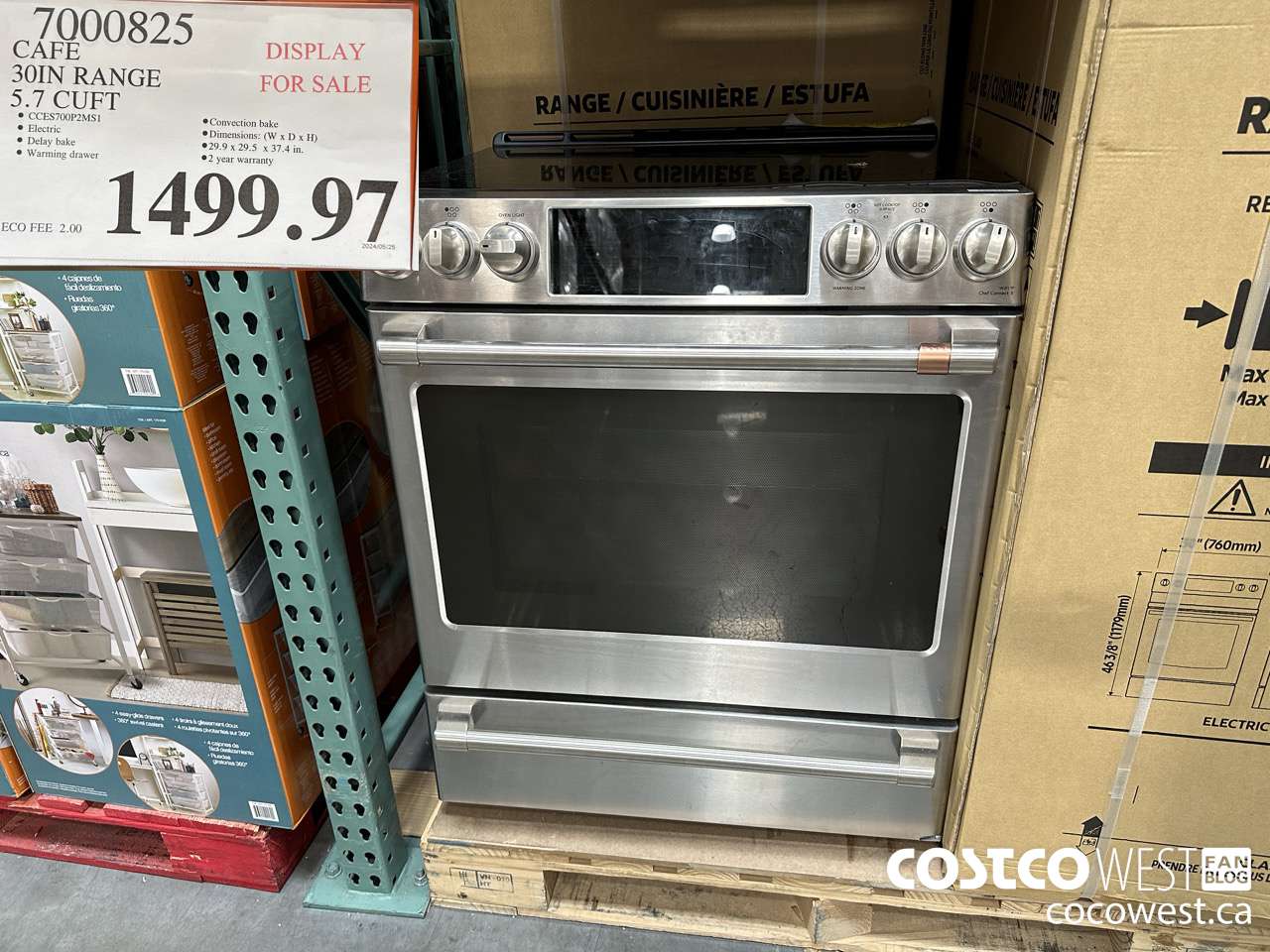 7000825 CAFE 30IN RANGE 5.7 CUFT $1499.97