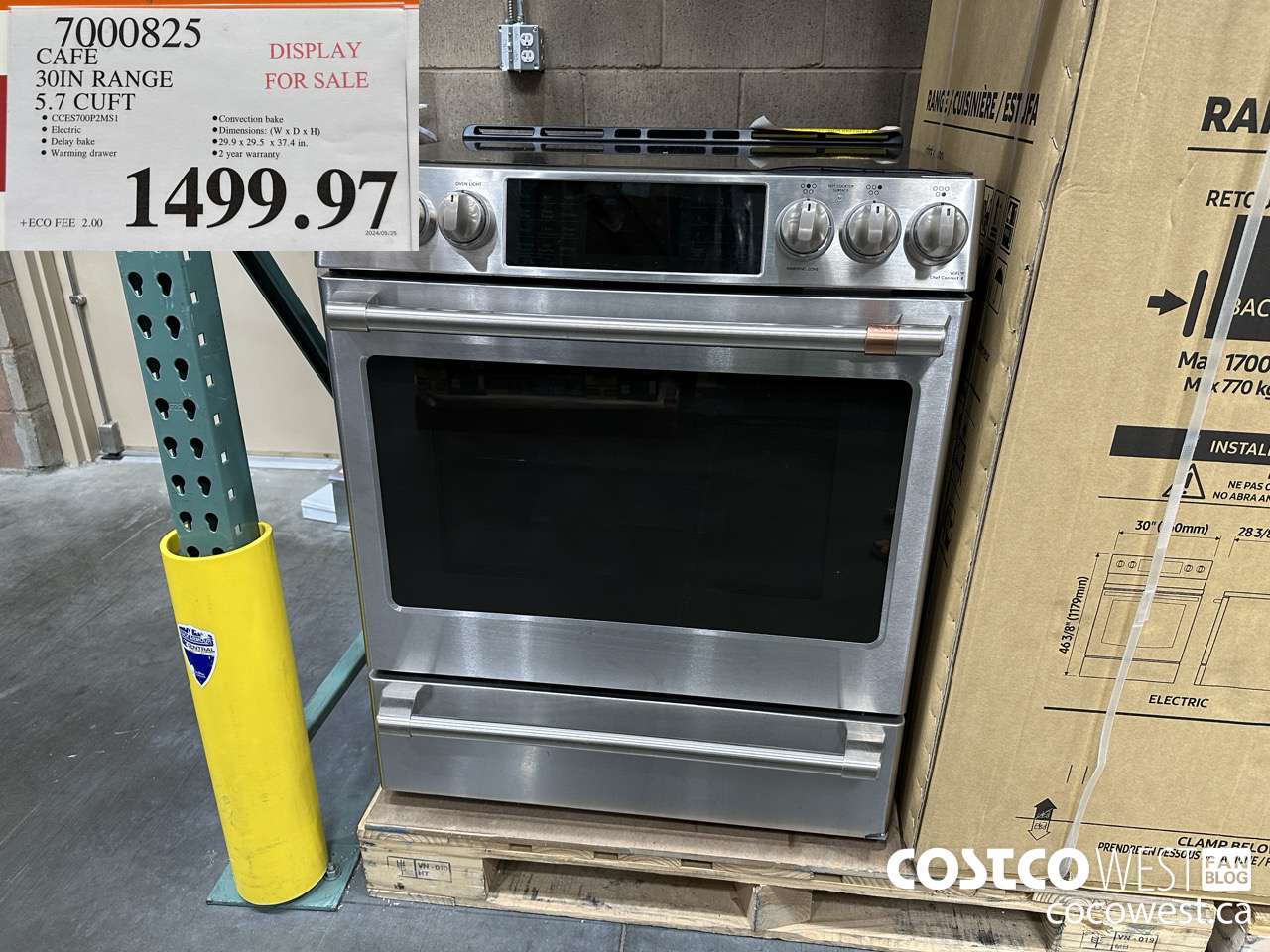 7000825 CAFE 30IN RANGE 5.7 CUFT $1499.97