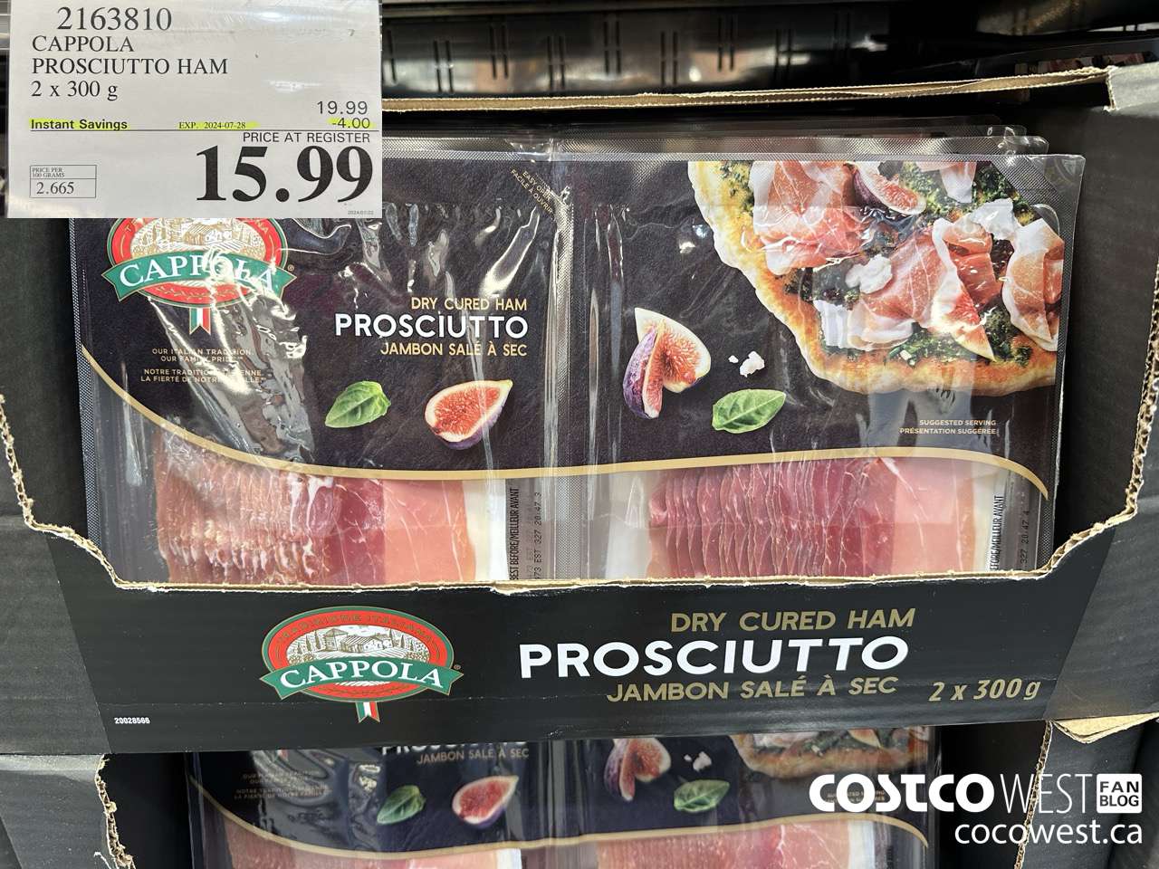 2163810 CAPPOLA PROSCIUTTO HAM 2 X 300 G ($4.00 INSTANT SAVINGS EXPIRES ON 2024-07-28) $15.99
