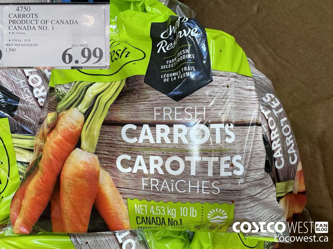 4750 CARROTS PRODUCT OF CANADA CANADA NO. 1 $6.99
