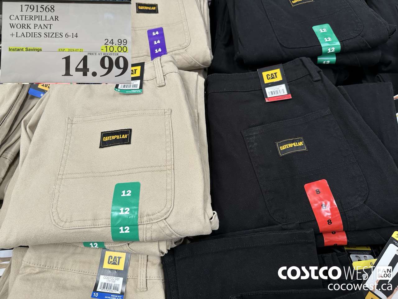 1791568 CATERPILLAR WORK PANT LADIES SIZES 6-14 ($10.00 INSTANT SAVINGS EXPIRES ON 2024-07-21) $14.99